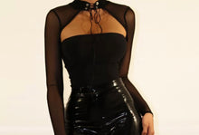 Load image into Gallery viewer, Bodysuit with sheer long sleeve
